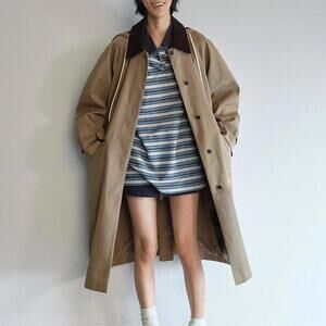 Pixie Market Tan Hooded Oversized Coat